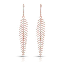 14KT ROSE DIA EARRINGS