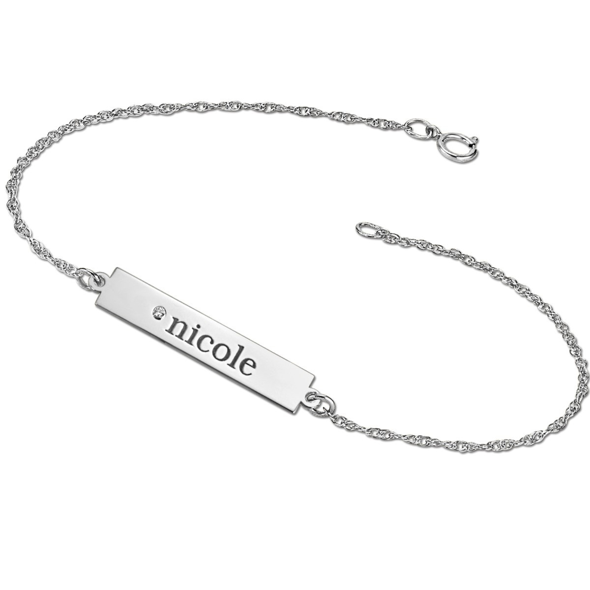 14K W 6 x 32mm Dia Accent Rect