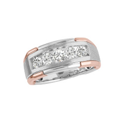 GENTS W/ROSE DIA BAND SATIN FINISH