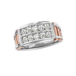 GENTS TWO TONE 10 STONE DIA BAND