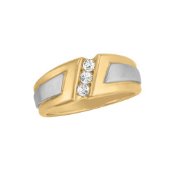GENTS DIA RING SATIN FINISH ACCENT