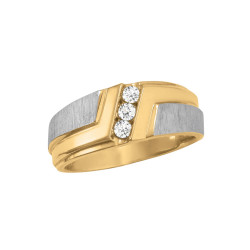 GENTS DIA RING SATIN FINISH ACCENT