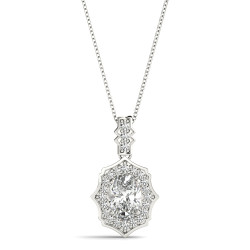 SCALLOPED OV HALO PENDANT