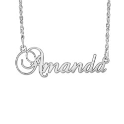 14K W Hi Polish Name Pers Neck