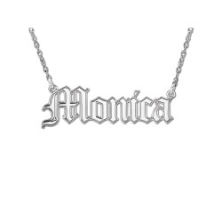 14K W Hi Polish Name Pers Neck