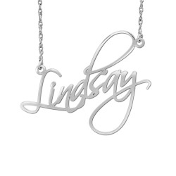 14K W Hi Polish Name Pers Neck