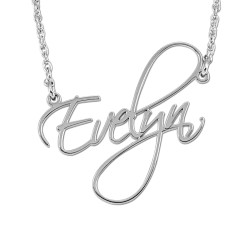 14K W Hi Polish Name Pers Neck