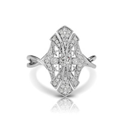 14KW DIAMOND RING;DIAMOND=1/4 CTTW