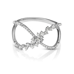 14K DIAMOND FASHION RING;DIAMOND=3/8 CTTW