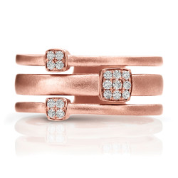 14K ROSE DIAMOND FASHION BAND;DIAMOND=1/8 CTTW