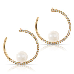 14KY PEARL DIA EARRING