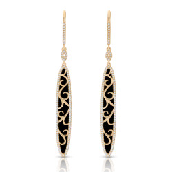 14KY DIA & ONYX EARRINGS