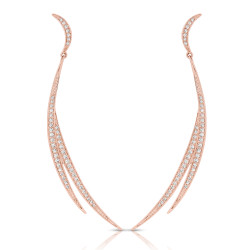 14KT ROSE DIA EARRINGS