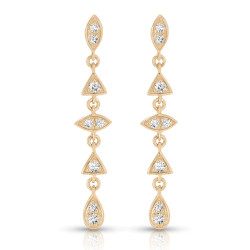 14KT YELLOW DIA EARRINGS