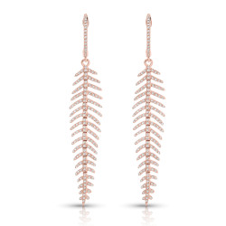 14KT ROSE DIA EARRINGS