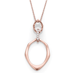 14K ROSE DIAMOND NECKLACE;DIAMOND ACCENT