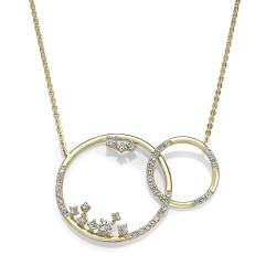 14KY INTERTWINED CIRCLE DIA NECKLACE;DIAMOND-1/2 CTTW