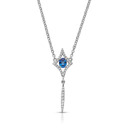 14KT SAPPHIE & DIA NECKLACE