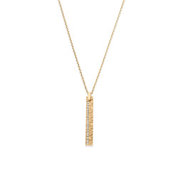 14K VERTICAL DIA BAR NECKLACE