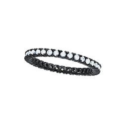 1 ROW ETERNITY  BLK. RHODIUM