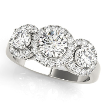 ENGAGEMENT RINGS 3 STONE ROUND