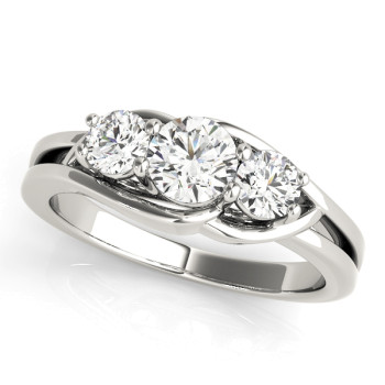 ENGAGEMENT RINGS 3 STONE ROUND