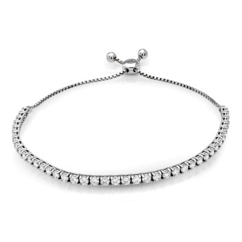 MILGRAIN ADJUSTABLE BRACELET; DIAMOND=1/2 CTTW