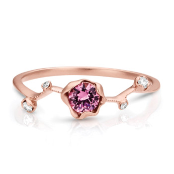 14K PINK TOURMALINE & DIAMOND