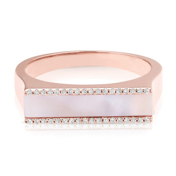 14K PINK PEARL & DIAMOND RING;DIAMOND=1/10 CTTW