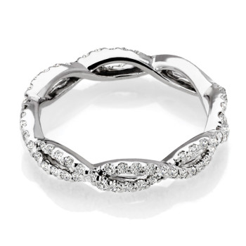 14K WHITE ETERNITY INFINITY RING;DIAMOND=1/2 CTTW