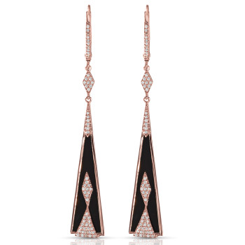 14KP DIA & ONYX EARRINGS
