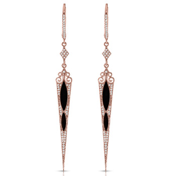 14KP DIA & ONYX EARRINGS