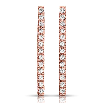 14KT ROSE DIA EARRINGS