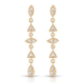 14KT YELLOW DIA EARRINGS