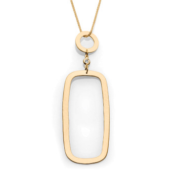 14KY CONNECTED DIFFERENT SHAPES NECKLACE;DIAMOND ACCENT
