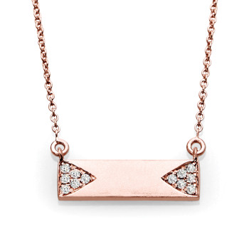 14K ROSE DIAMOND NECKLACE;DIAMOND=1/20 CTTW