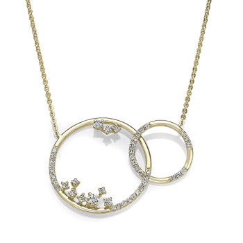 14KY INTERTWINED CIRCLE DIA NECKLACE;DIAMOND-1/2 CTTW