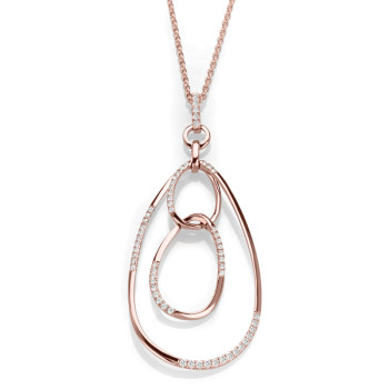 14K ROSE DIAMOND NECKLACE;DIAMOND=1/3 CTTW
