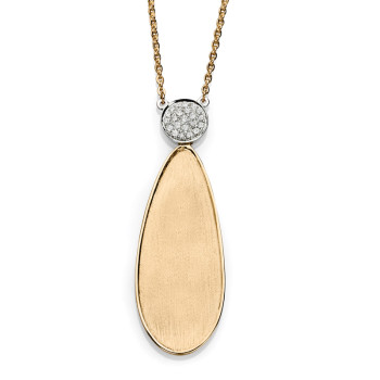 14K TWO TONE NECKLACE;DIAMOND=1/10 CTTW