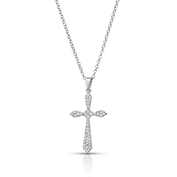 14KT DIAMOND CROSS NECKLACE