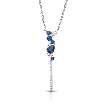 14KT SAPPHIE & DIA NECKLACE