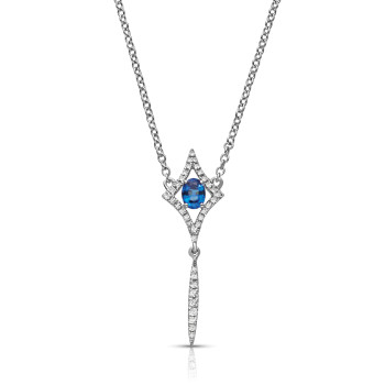 14KT SAPPHIE & DIA NECKLACE