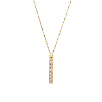 14K VERTICAL DIA BAR NECKLACE