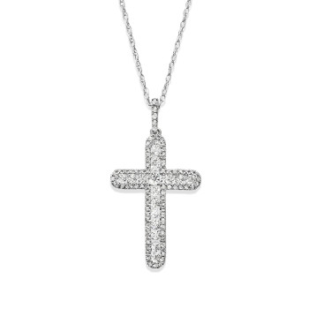 14K DIAMOND CROSS NECKLACE