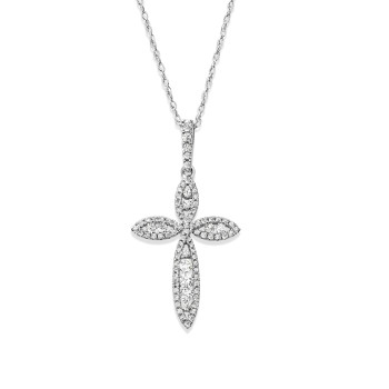 14K DIAMOND CROSS NECKLACE