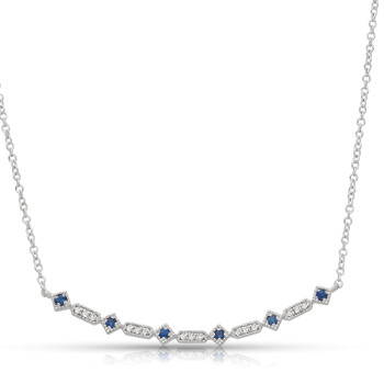 14K SAPPHIRE & DIA NECKLACE