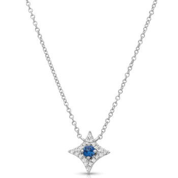 14K SAPPHIRE & DIA NECKLACE